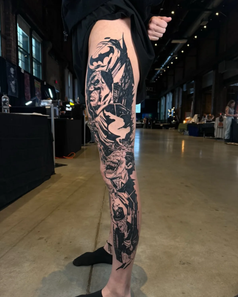 Jambe Batman, Jambe complète